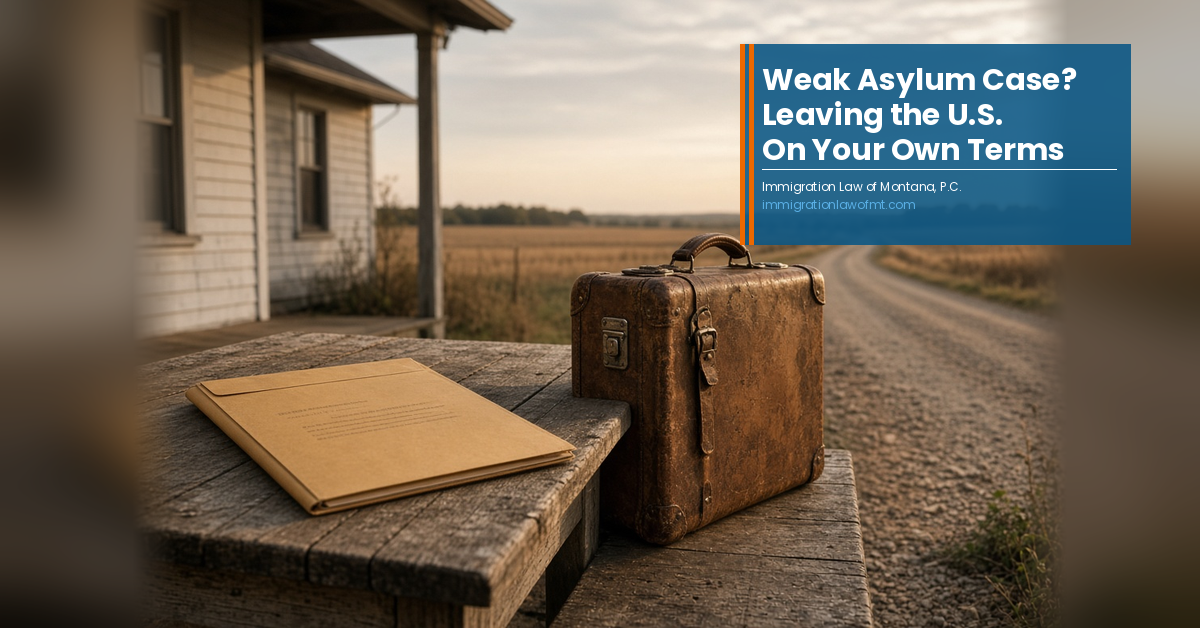 Closed file folder and worn leather suitcase on a weathered wooden bench beside a rural dirt road at sunset
